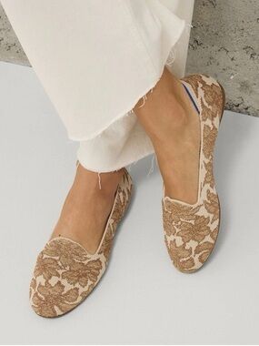 NIB Rothy’s Gold Chantilly Loafers Flats Sz 8